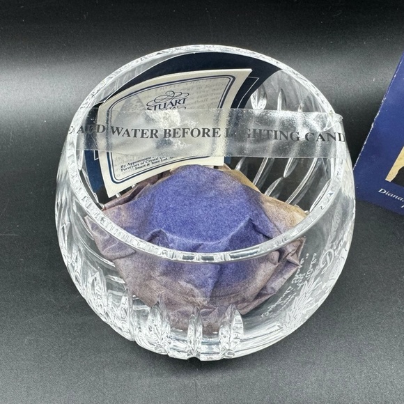 Stuart Diana Princess of Wales Memorial Crystal Candleholder with Candle New - Picture 3 of 5
